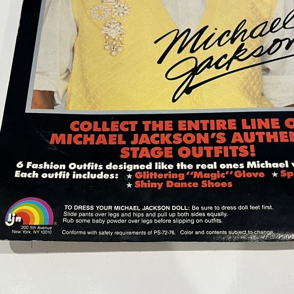 Sealed Vintage 1984 Michael Jackson Authentic Stage Doll Outfit Grammy Awards - Picture 10 of 16